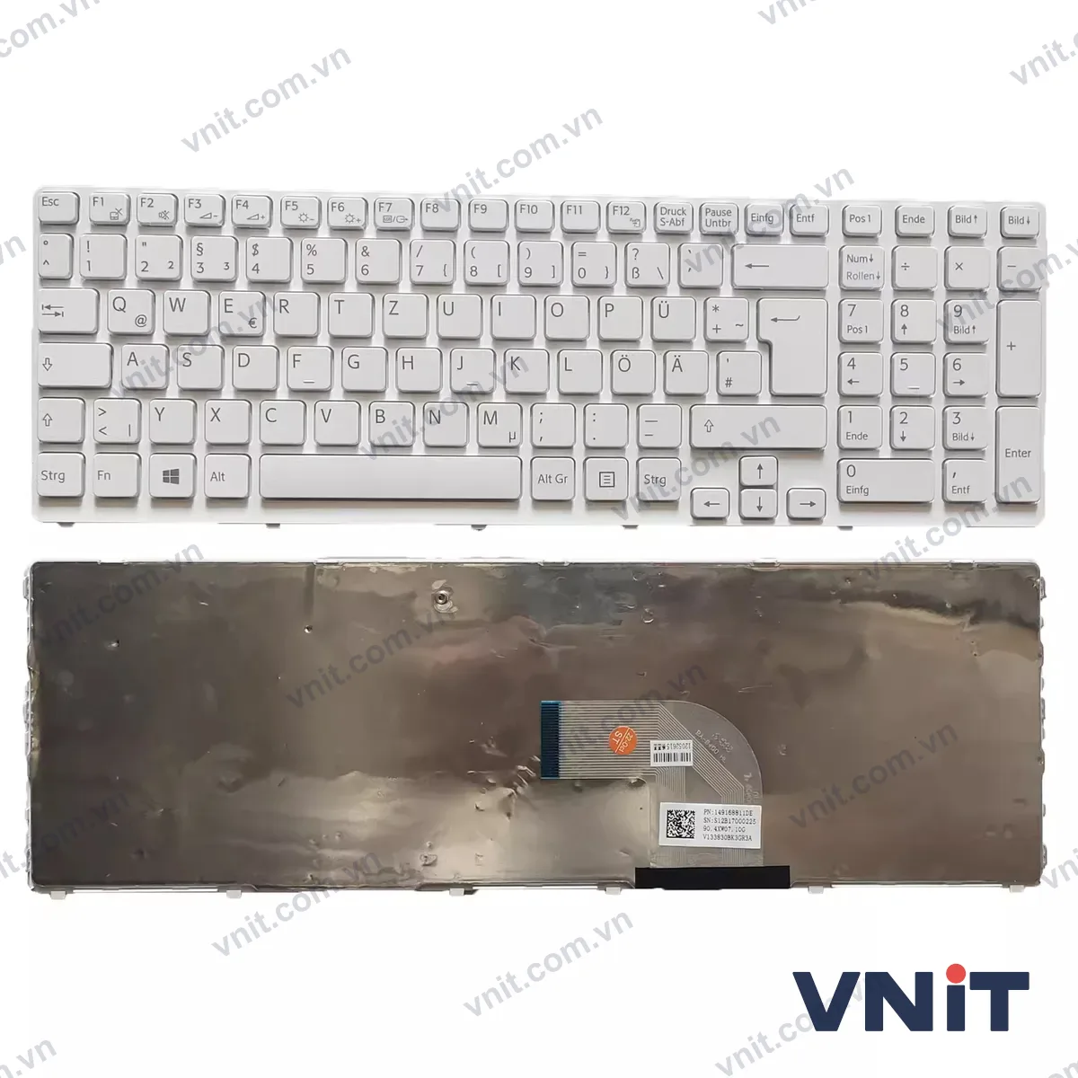 Bàn phím Laptop SONY SVE151 SVE17 V133846A- German DE (Màu trắng)