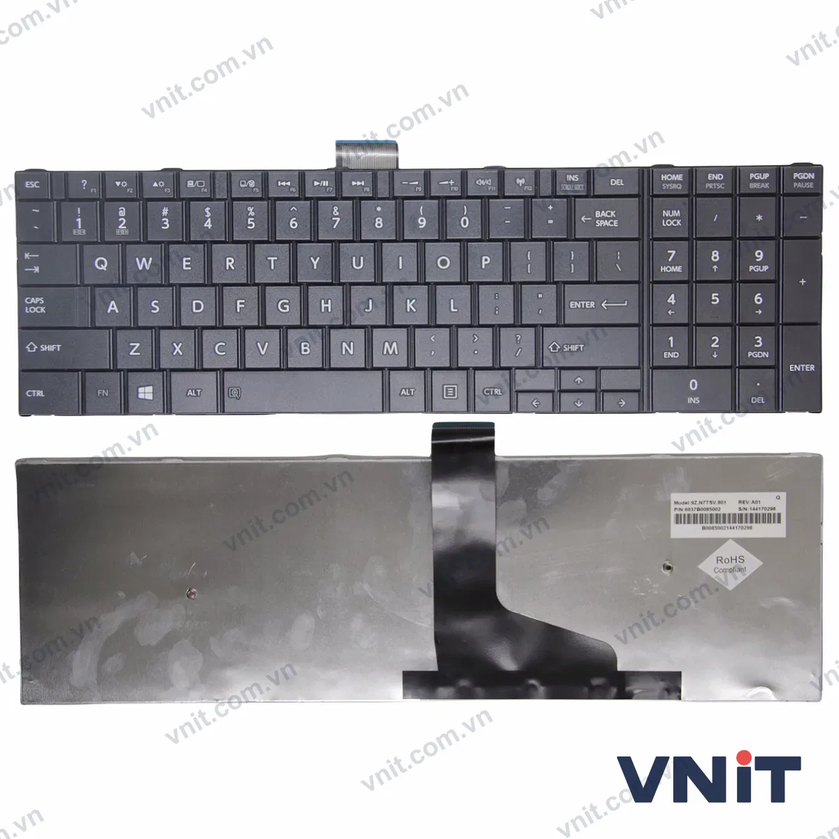 Bàn phím Laptop Toshiba C55D-A C55DT-A C55T-A C50DT-A C50T-A C50D-A C50T-A normal (Màu đen)