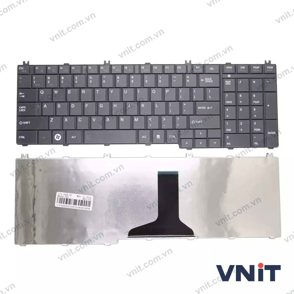 Bàn phím Laptop Toshiba C650 L650 L660 L655 L750 L755 C655 C660 OEM (Màu đen)