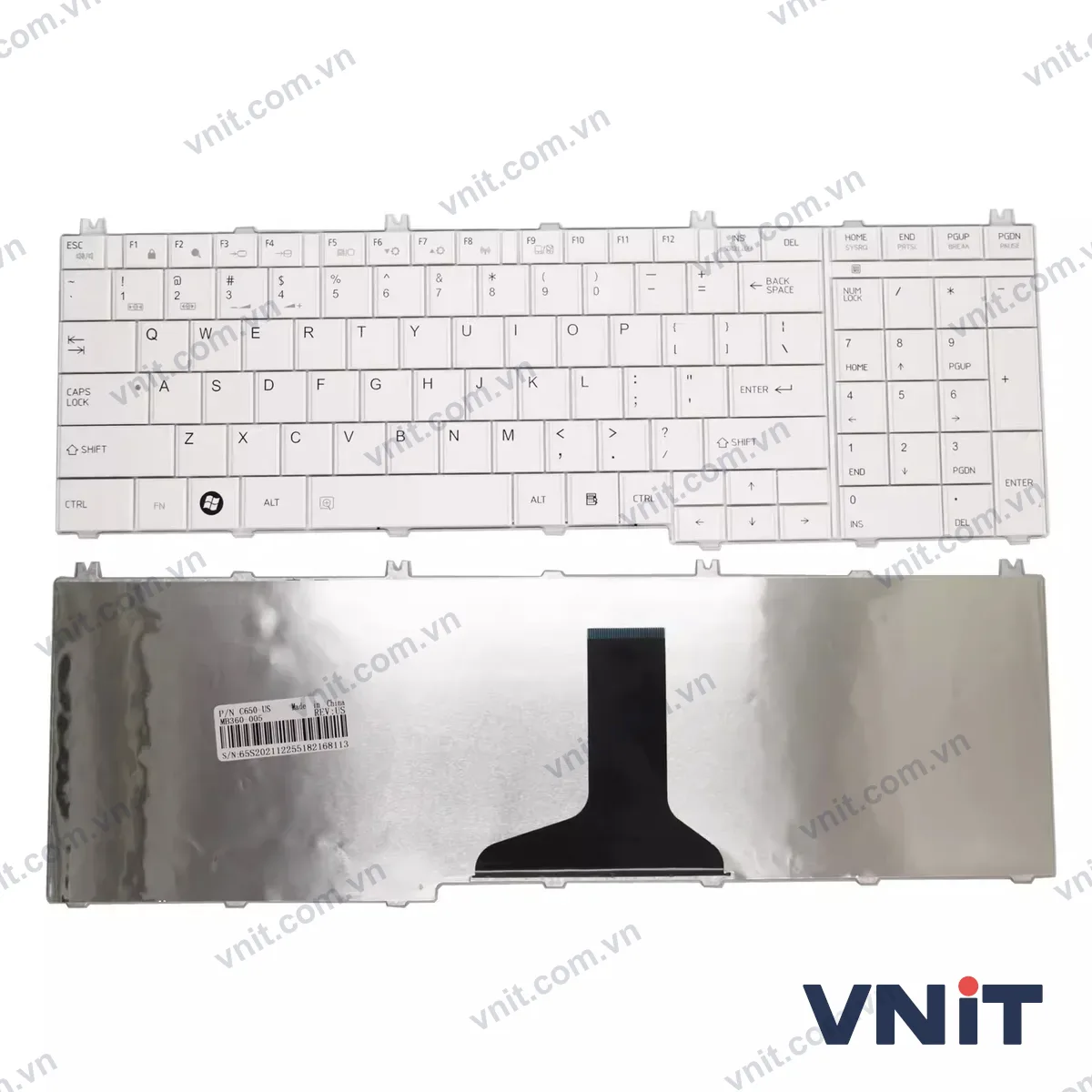 Bàn phím Laptop Toshiba C650 L650 L660 L655 L750 L755 C655 C660 OEM (Màu trắng)