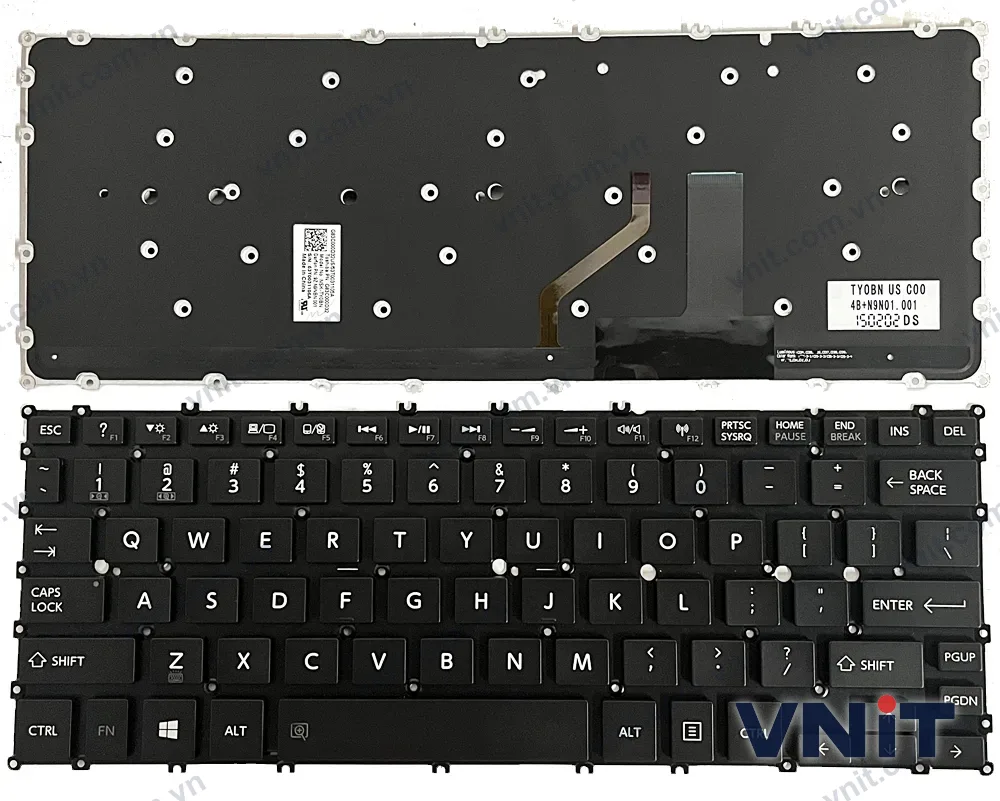 Bàn phím Laptop Toshiba KIRAbook 13, NSK-TY0BN, KIRA 2015 2016 (Có đèn nền) (Màu đen)