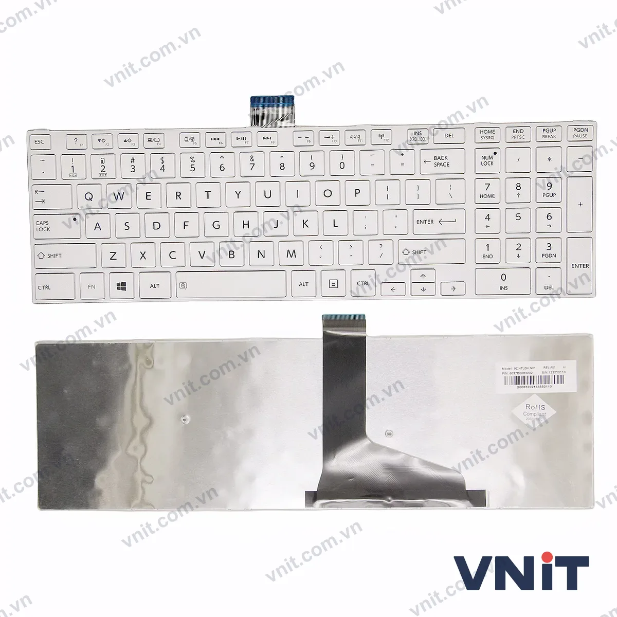 Bàn phím Laptop Toshiba L50-A L55 S50-A (Màu trắng)