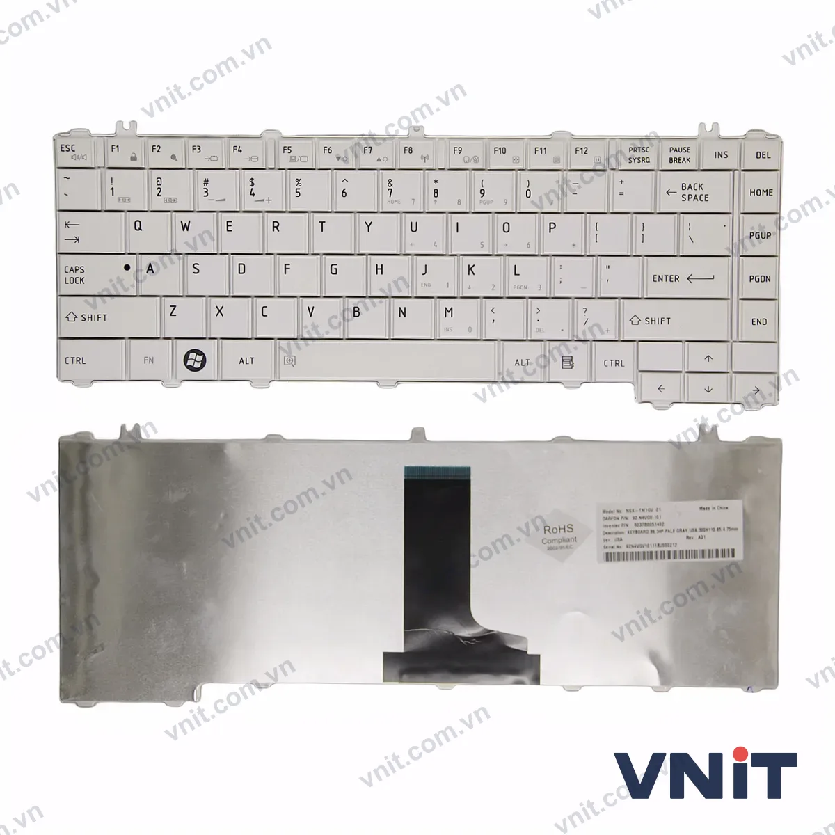 Bàn phím Laptop Toshiba Satellite L600 L605 L630 L640D C600D C605 C640 C630 L605 glossy (Màu trắng)