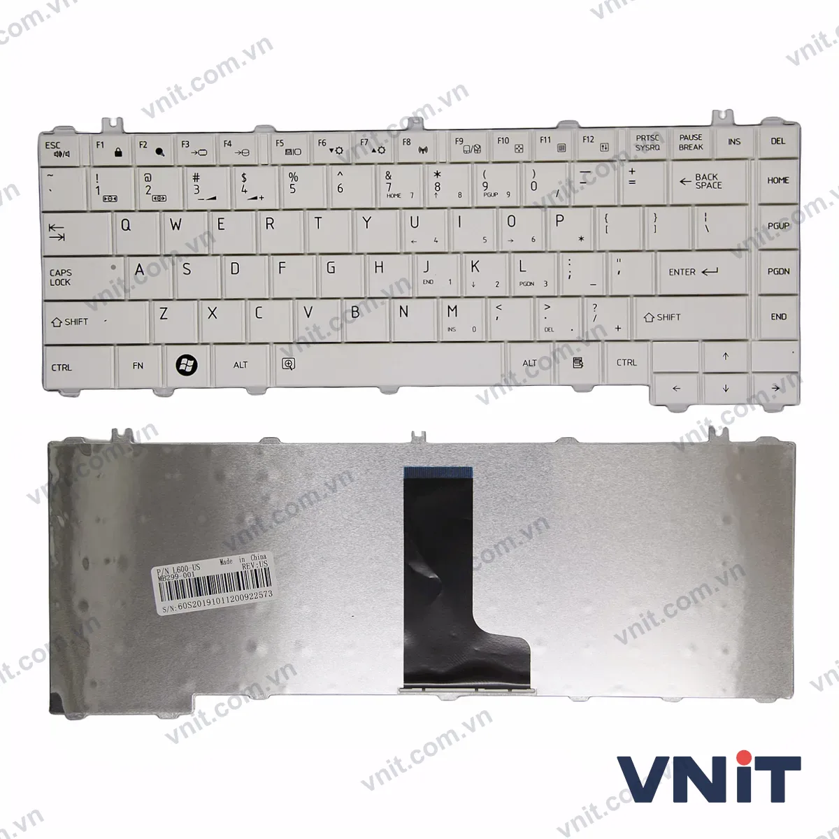 Bàn phím Laptop Toshiba Satellite L600 L605 L630 L640D C600D C605 C640 C630 L605 matte OEM (Màu trắng)