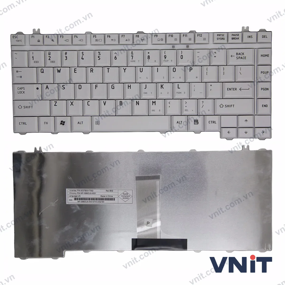 Bàn phím Laptop Toshiba Tecra A9, A10, A11 M9, M10, M11, S5, S10, S11 (Màu xám)