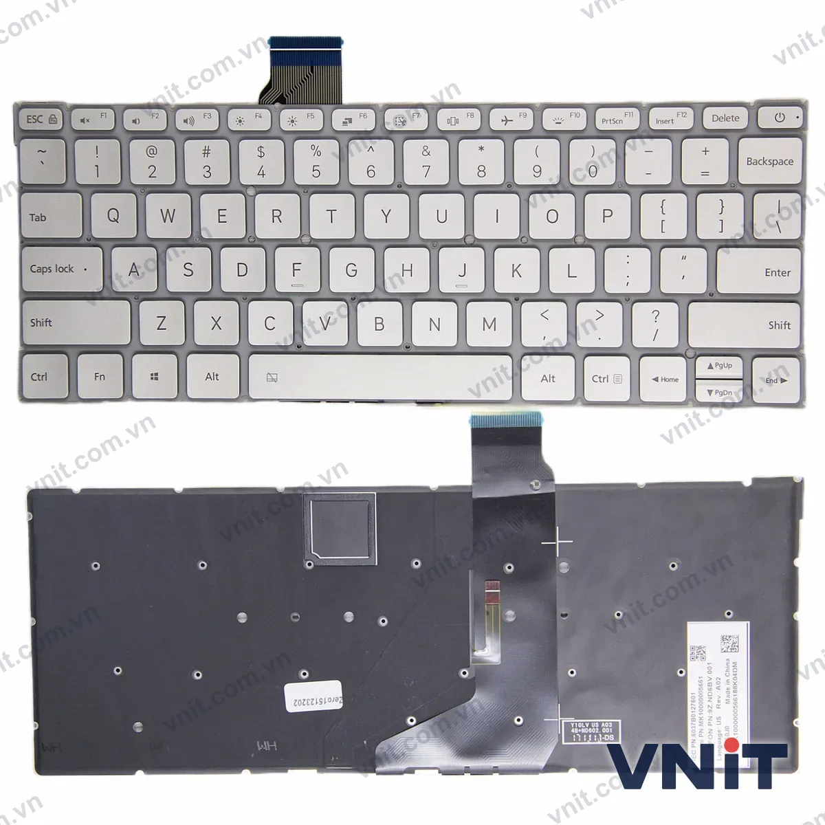 Bàn phím Laptop Xiaomi Air 12.5 161201 TM1607 (Có đèn nền) (Màu bạc)