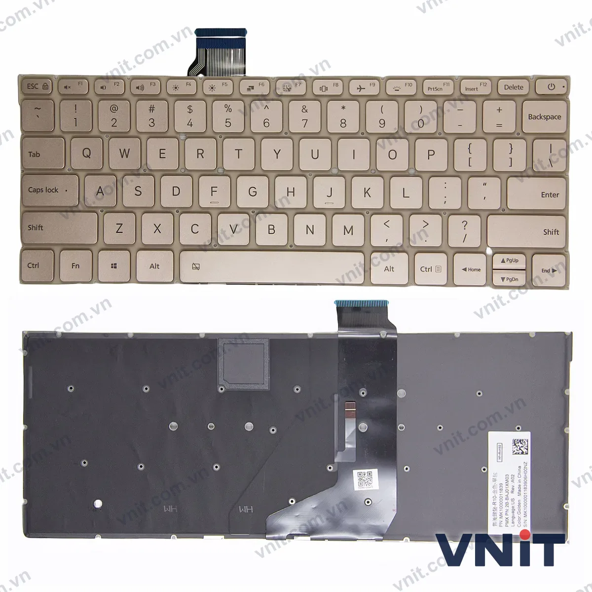 Bàn phím Laptop Xiaomi Air 12.5 161201 TM1607 (Có đèn nền) (Màu vàng)