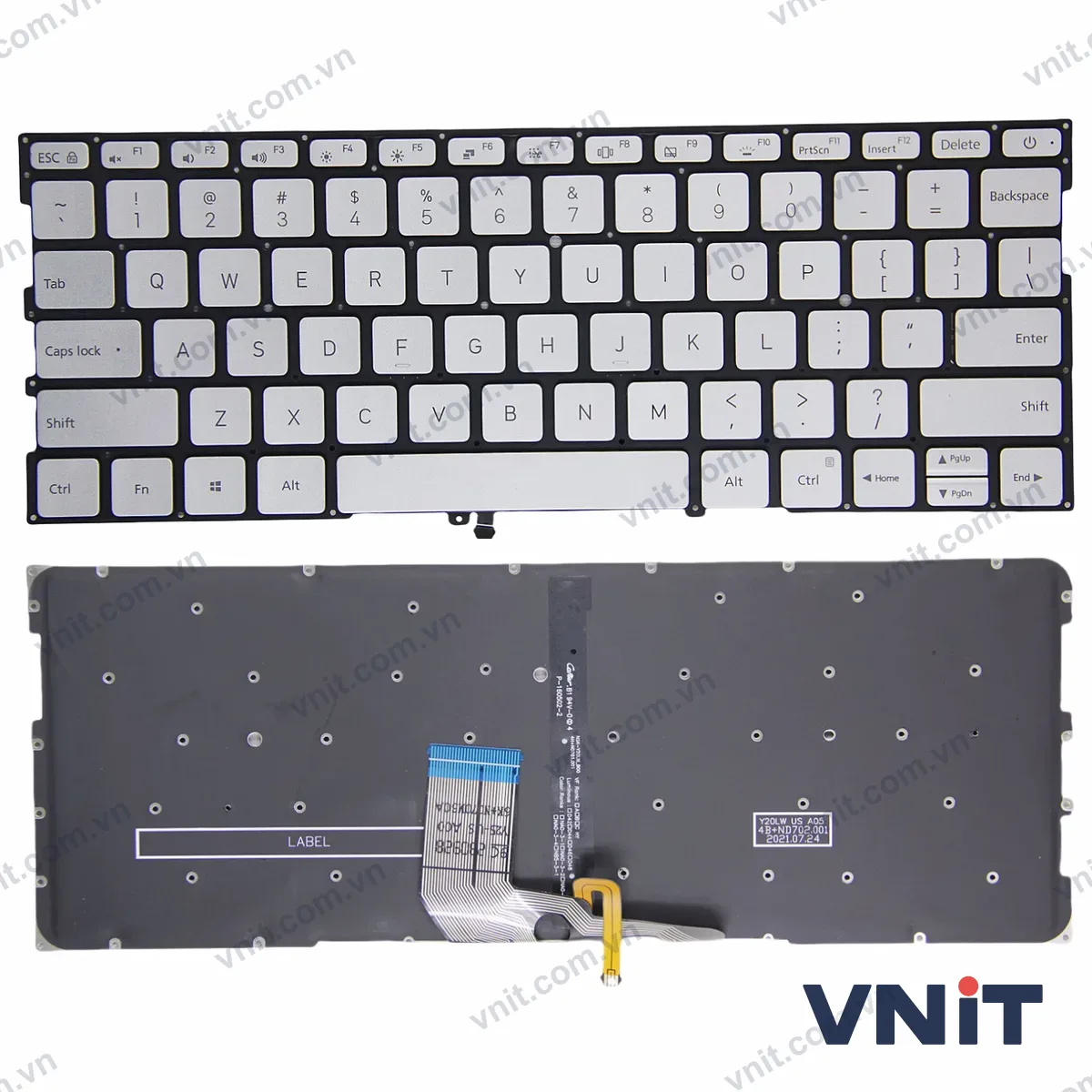 Bàn phím Laptop Xiaomi Air 13.3 161301 1604 1613 1703 1704 OEM (Có đèn nền) (Màu bạc)