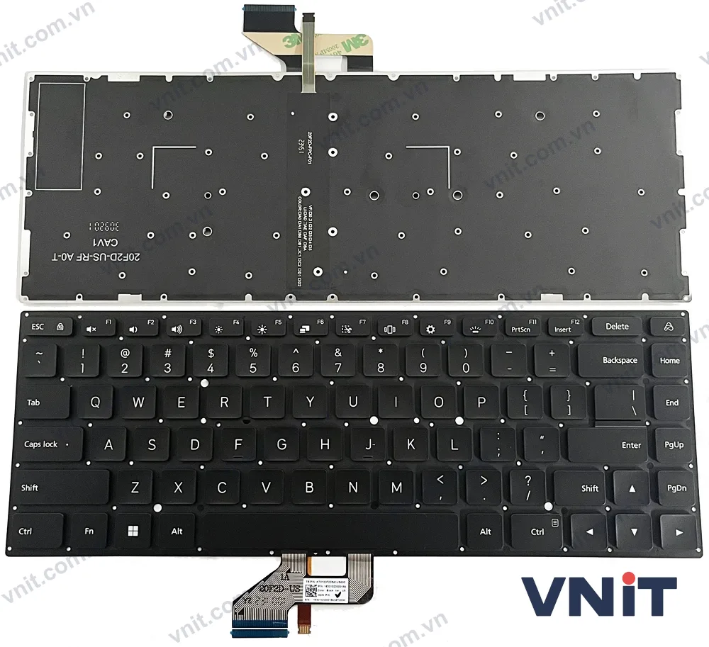 Bàn phím Laptop Xiaomi RedmiBook 16 Z3725X, 2024 2025 (Có đèn nền) (Màu đen)