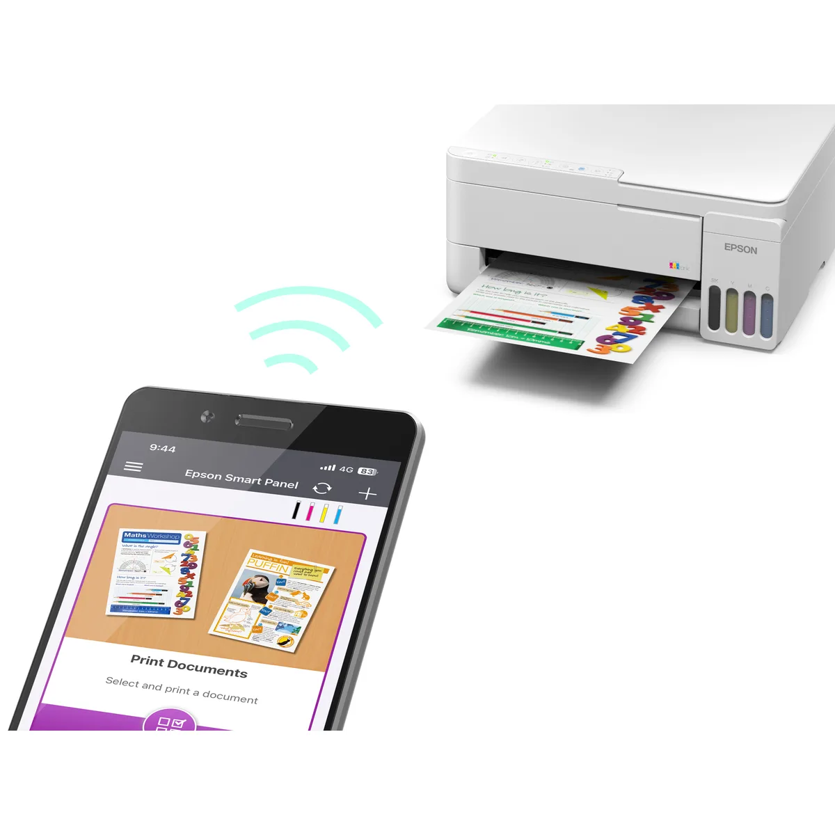 Máy in phun màu đa năng Epson EcoTank L3356 vỏ trắng (In, Scan, Copy, Wi-Fi) - ảnh 3