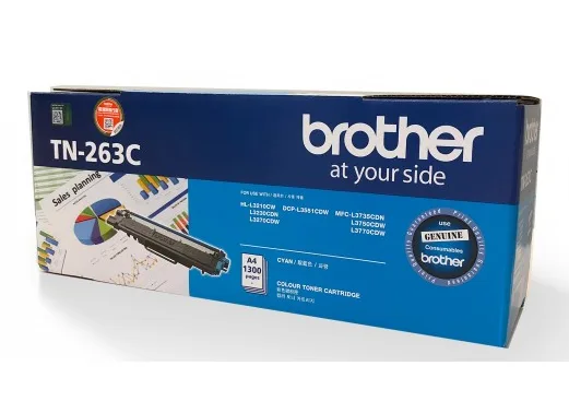Mực in Brother TN-263C – Mực xanh cyan chất lượng cao, in màu sắc nét