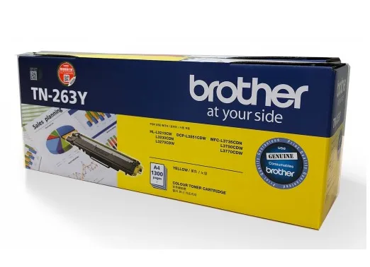 Mực in Brother TN-263Y – Mực vàng yellow chính hãng dùng cho máy in Brother