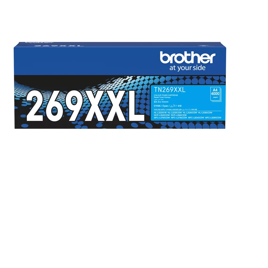 Hộp mực Brother TN269XXLC chính hãng – màu xanh (Cyan), dung lượng rất cao (~4.000 trang)
