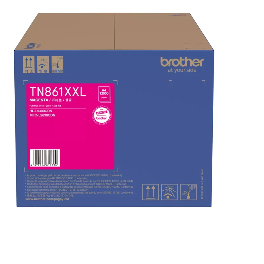 Hộp mực Brother TN861XXLM chính hãng – màu đỏ (Magenta), dung lượng rất cao (~12.000 trang)