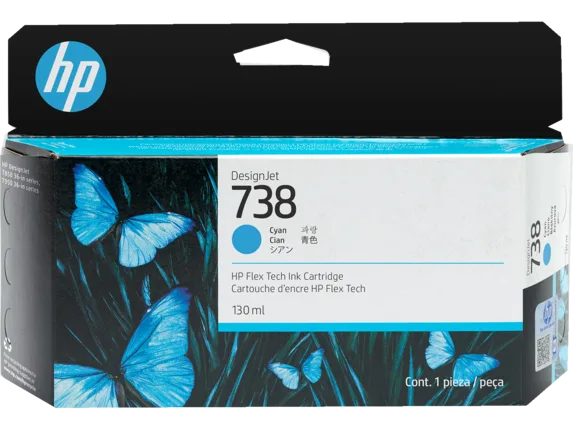 Mực in HP 738 130ml Cyan DesignJet Ink Cartridge (498N5A)