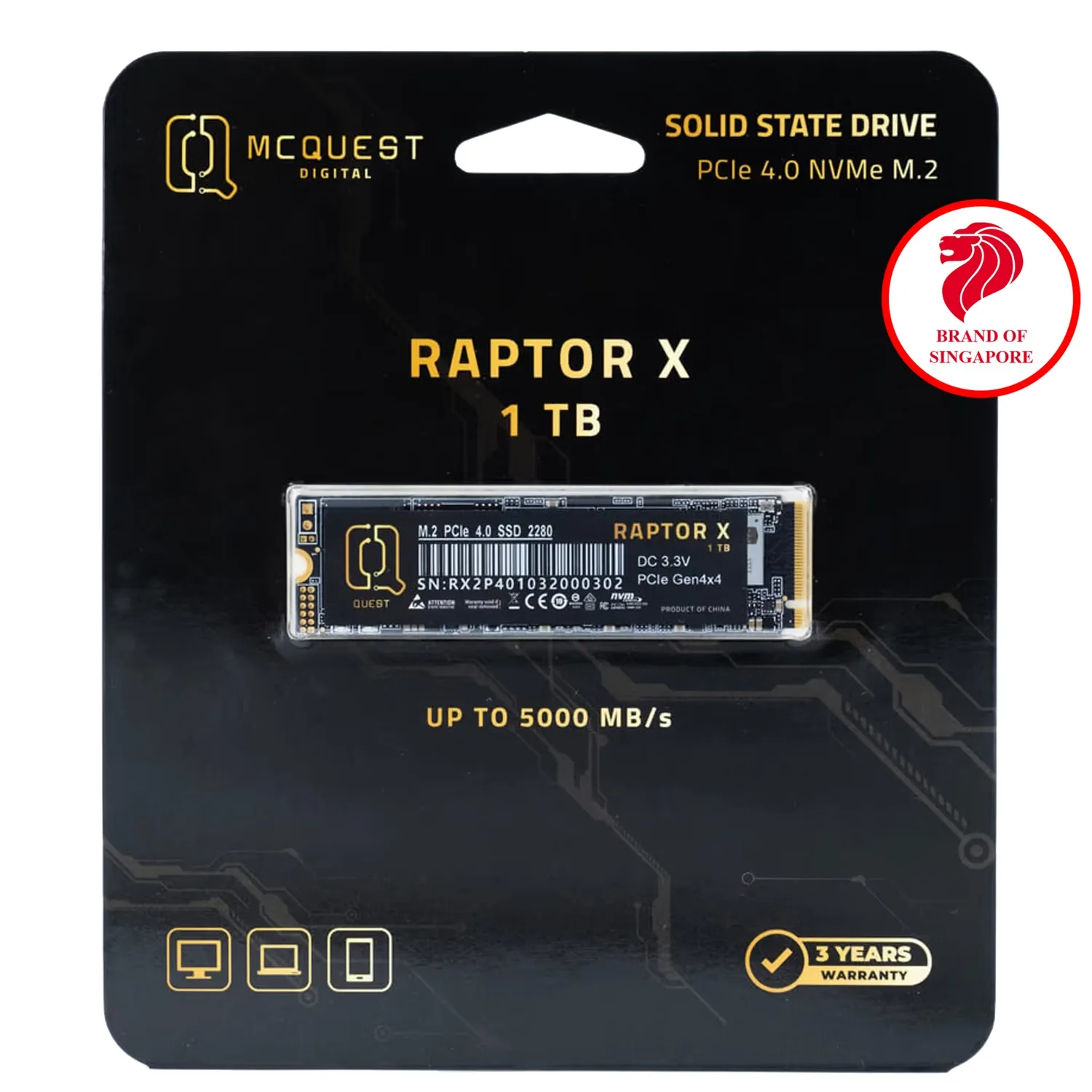 SSD McQuest Raptor X 512GB NVMe PCIe Gen4 M.2 - ảnh 2