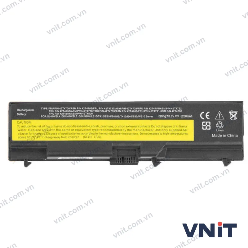Pin Dùng cho Lenovo E40,E50,T410,T420,T510,T520,W520,E420,SL410,SL510,E420,E425,E520,E525,W510,L412 L420,L512 (42T4751,42T4753,42T4796)