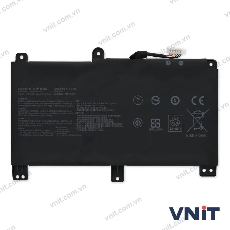 Pin Dùng cho FX80, FX80G, FX80GD, FX80GE, FX80GM, FX86 FX86FE FX86FM, TUF Gaming FX504GD, FX504GE, FX504GM FX505DT, FX505DV, FX505DU FX505DY, FX505GE, FX505GD, FX505GM, A15 FA506IU, A17 FA706 (B31N1726) Type B – Cable dài