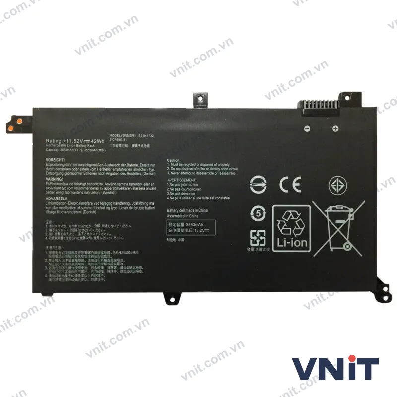Pin Dùng cho Asus S430FA,S430FN,S430UA,S430UF,S430UN,X430FA,X430FN,X430UN,X430UF,K430FA,K430FN, K430UF,R430FA,R430FN,S4300UF,V430FA,V430FN,V430UF,K571GT,F571GD,X571 (B31N1732)