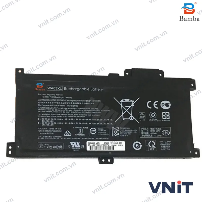 Pin Dùng cho Hp 15BR,15BK (WA03XL)